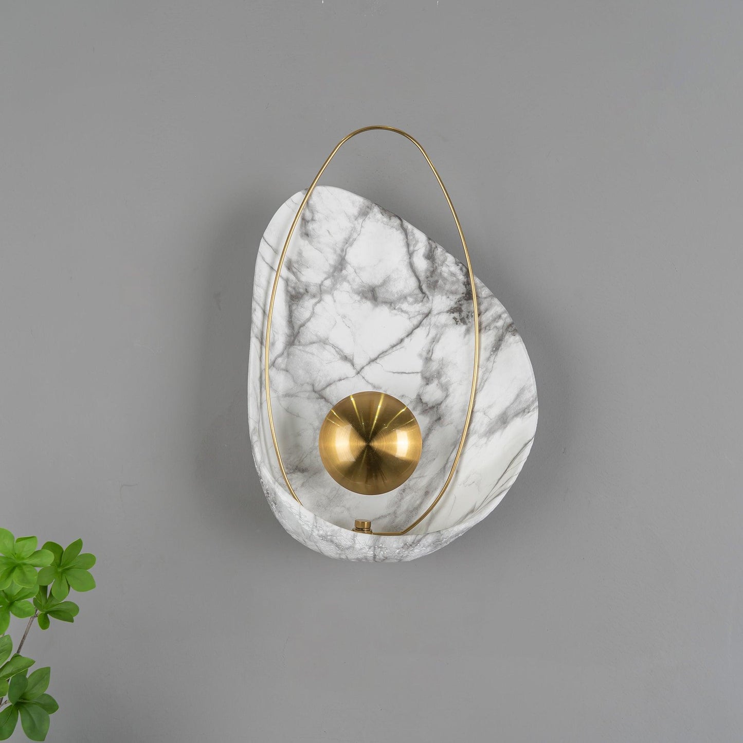 Marbled Shell Wall Sconce - Elegant Design with Soft Ambient Lighting