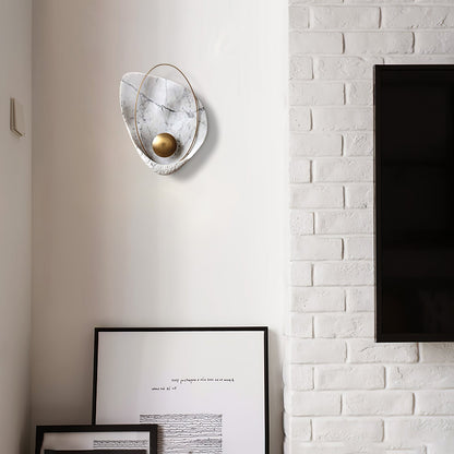 Marbled Shell Wall Sconce - Elegant Design with Soft Ambient Lighting