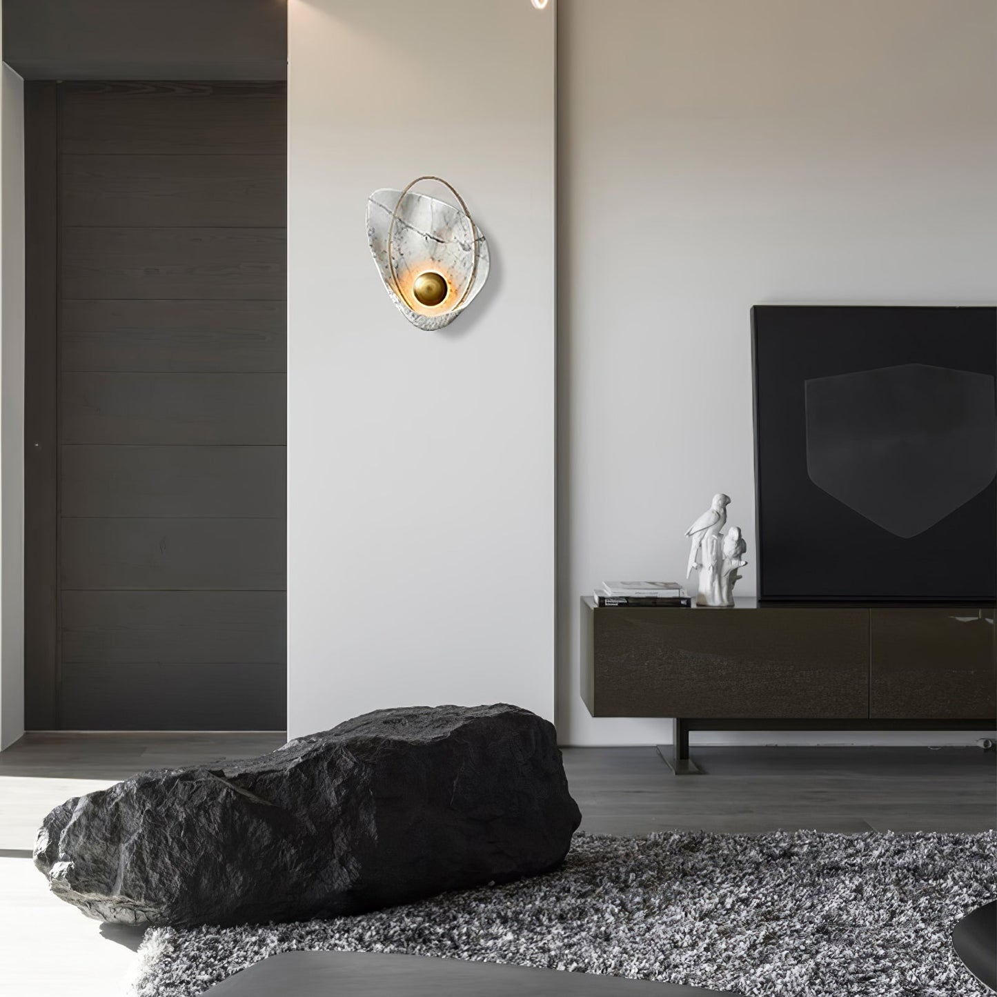 Marbled Shell Wall Sconce - Elegant Design with Soft Ambient Lighting