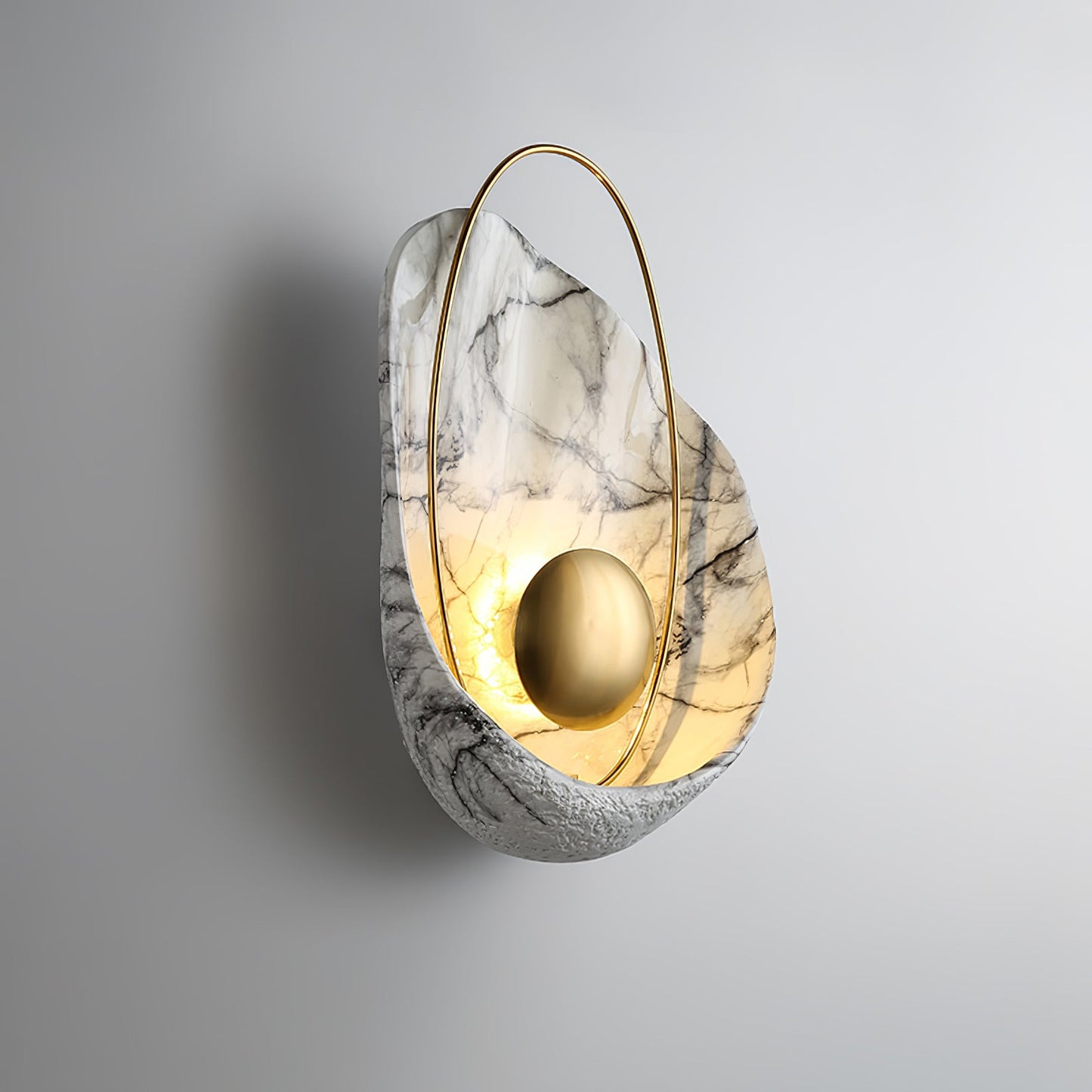 Marbled Shell Wall Sconce - Elegant Design with Soft Ambient Lighting