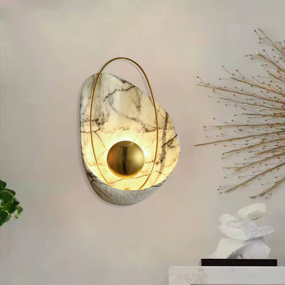 Marbled Shell Wall Sconce - Elegant Design with Soft Ambient Lighting