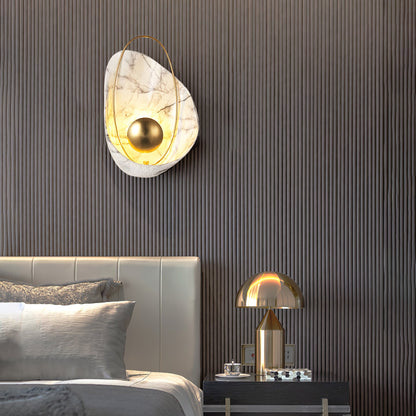 Marbled Shell Wall Sconce - Elegant Design with Soft Ambient Lighting