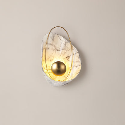 Marbled Shell Wall Sconce - Elegant Design with Soft Ambient Lighting