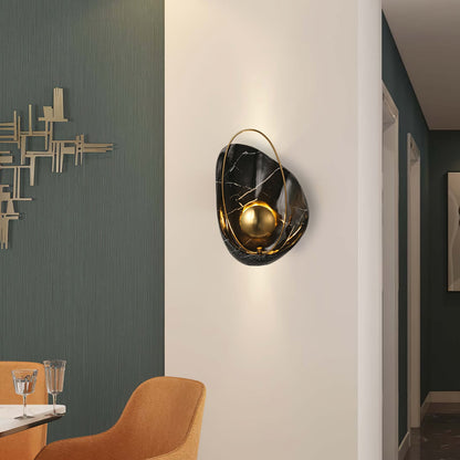 Marbled Shell Wall Sconce - Elegant Design with Soft Ambient Lighting