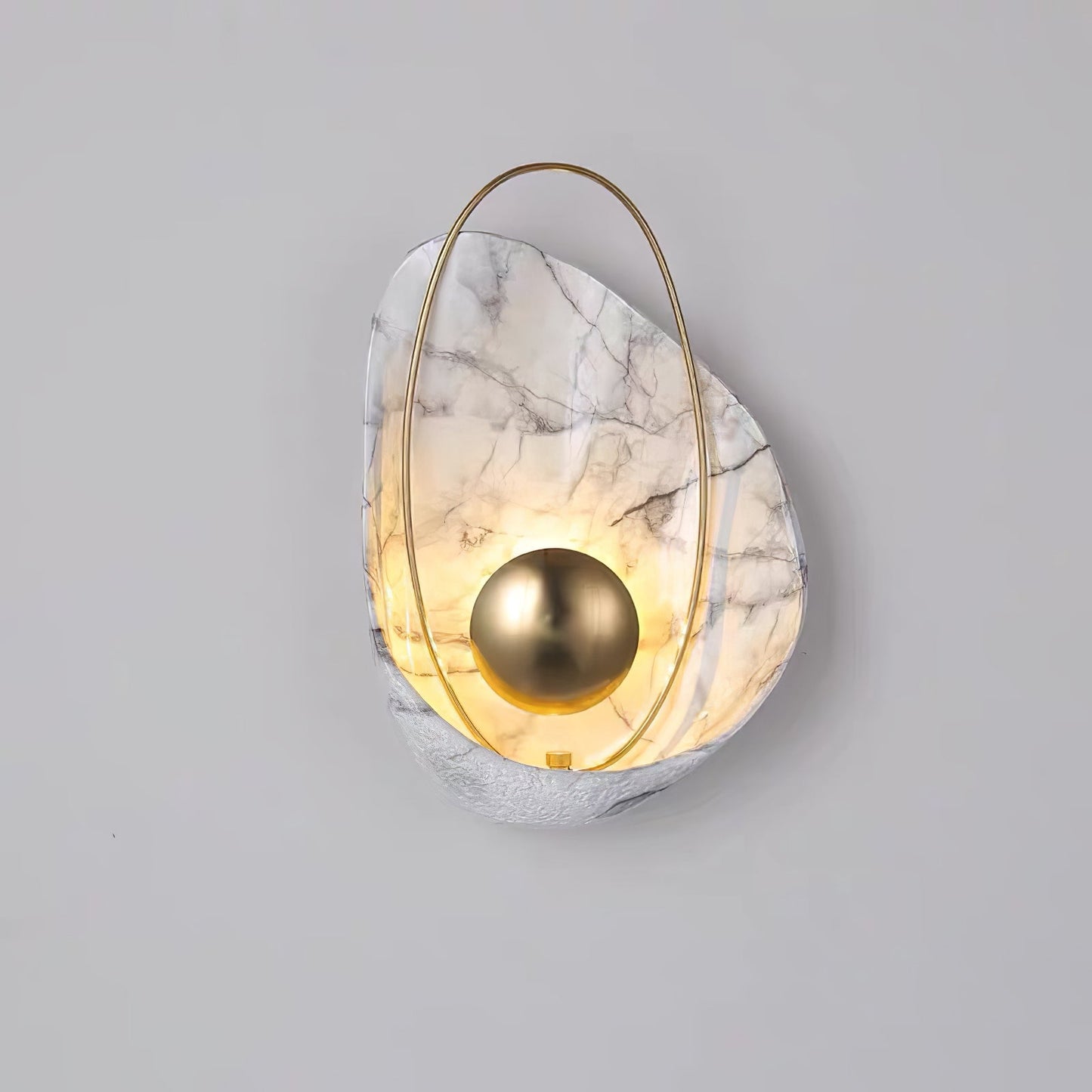 Marbled Shell Wall Sconce - Elegant Design with Soft Ambient Lighting