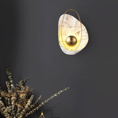 Marbled Shell Wall Sconce - Elegant Design with Soft Ambient Lighting