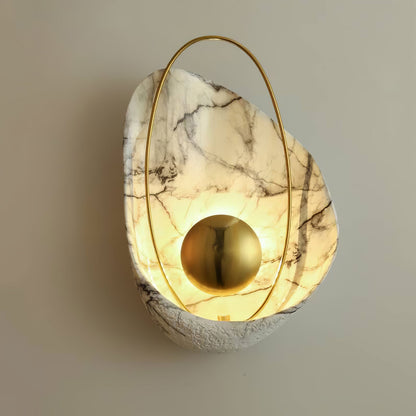 Marbled Shell Wall Sconce - Elegant Design with Soft Ambient Lighting