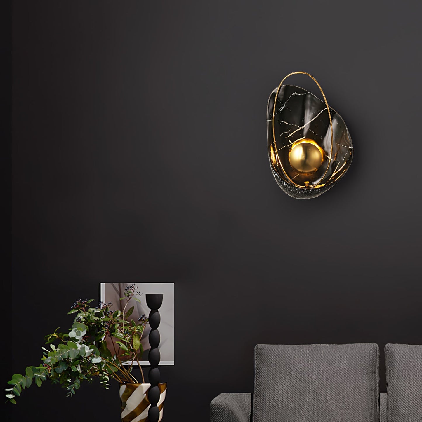 Marbled Shell Wall Sconce - Elegant Design with Soft Ambient Lighting