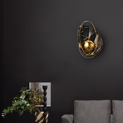 Marbled Shell Wall Sconce - Elegant Design with Soft Ambient Lighting