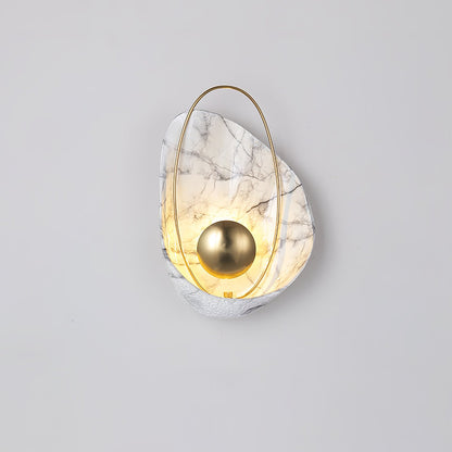 Marbled Shell Wall Sconce - Elegant Design with Soft Ambient Lighting