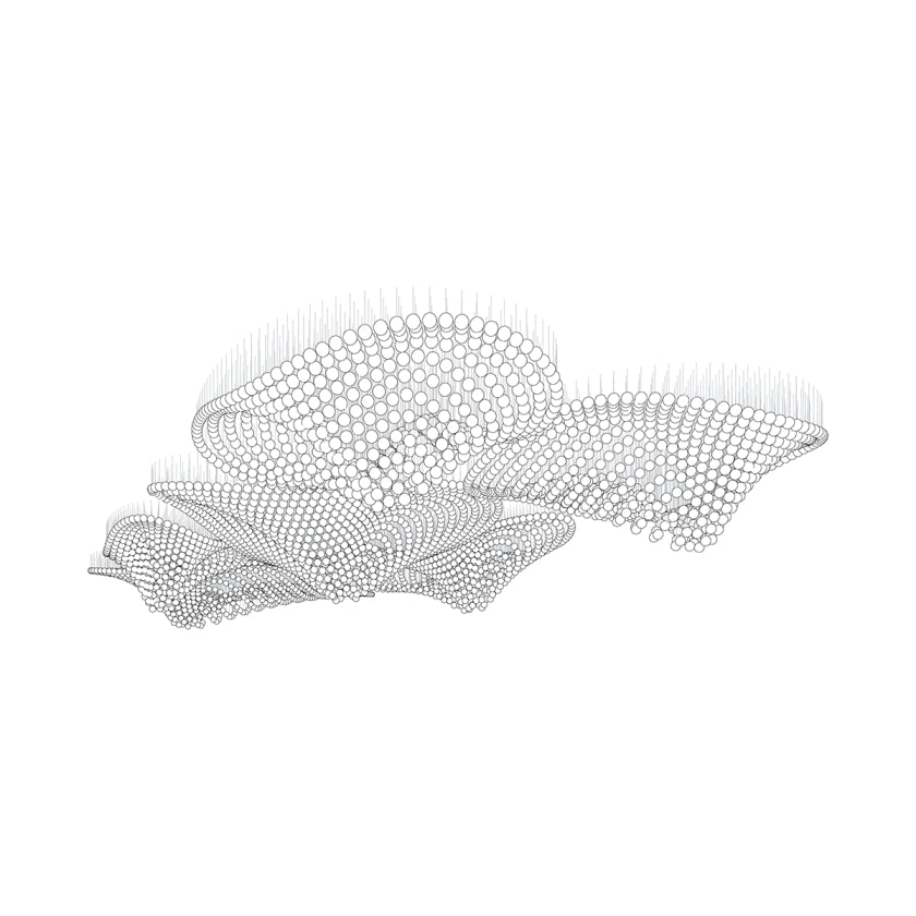 Pearl Wave Chandelier - Elegant Design with Adjustable Brightness
