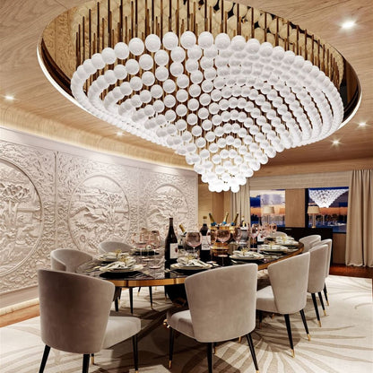 Pearl Wave Chandelier - Elegant Design with Adjustable Brightness