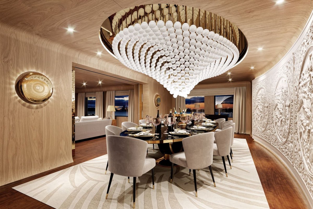 Pearl Wave Chandelier - Elegant Design with Adjustable Brightness