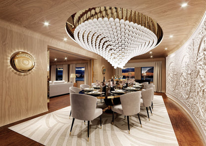Pearl Wave Chandelier - Elegant Design with Adjustable Brightness
