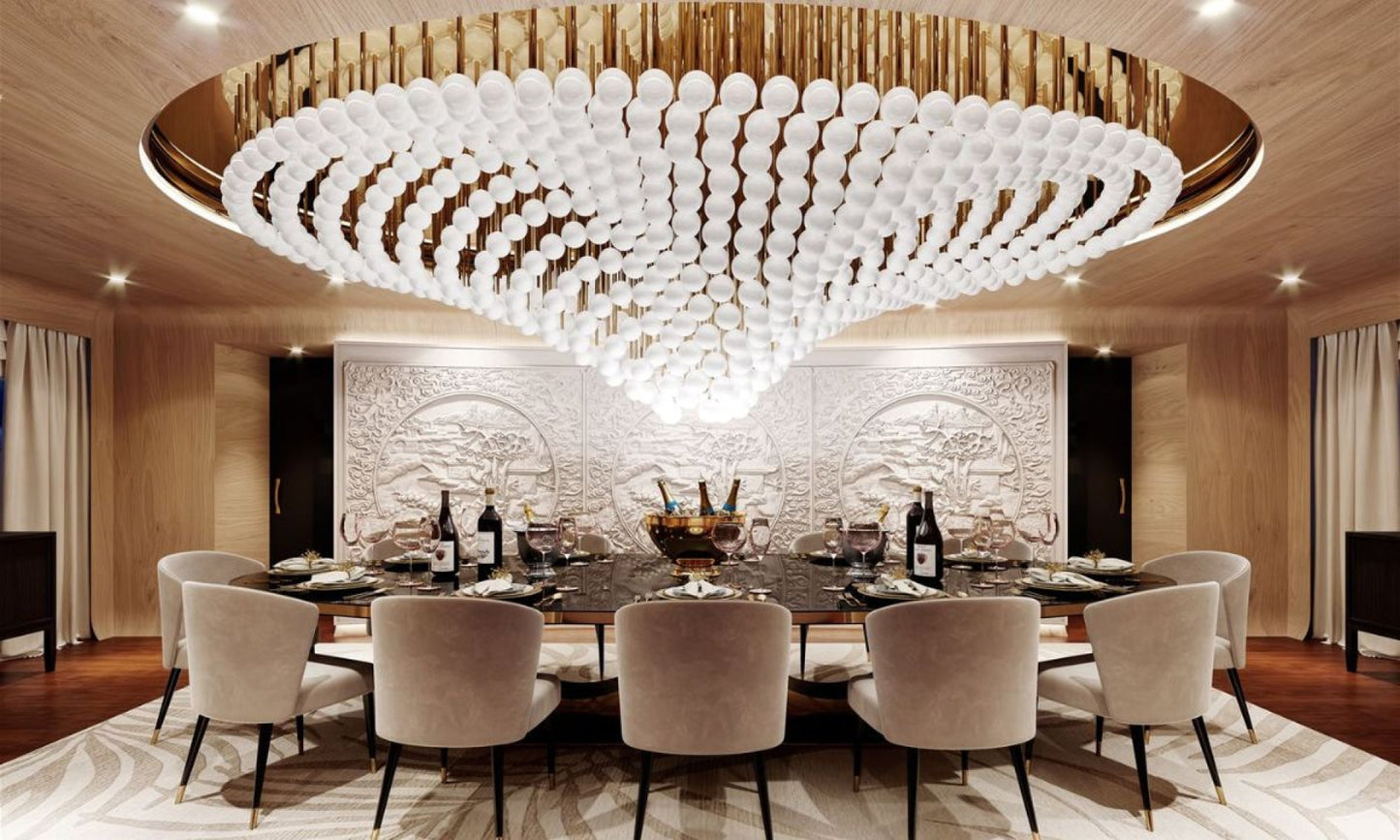 Pearl Wave Chandelier - Elegant Design with Adjustable Brightness