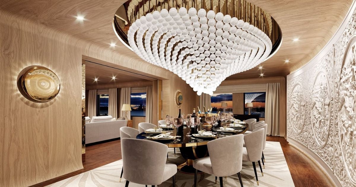 Pearl Wave Chandelier - Elegant Design with Adjustable Brightness