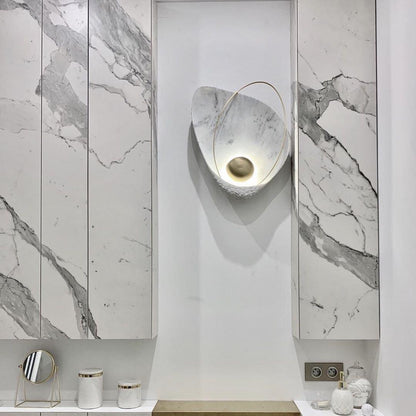Marbled Shell Wall Sconce - Elegant Design with Soft Ambient Lighting