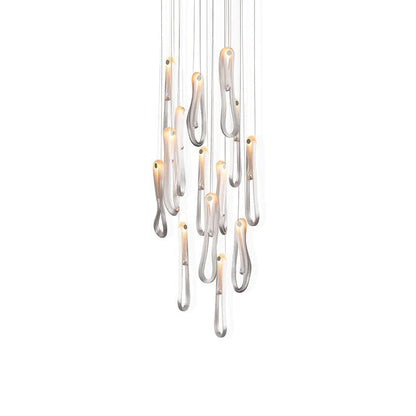 Elegant Pearlescent Filament Chandelier with Adjustable Brightness & E