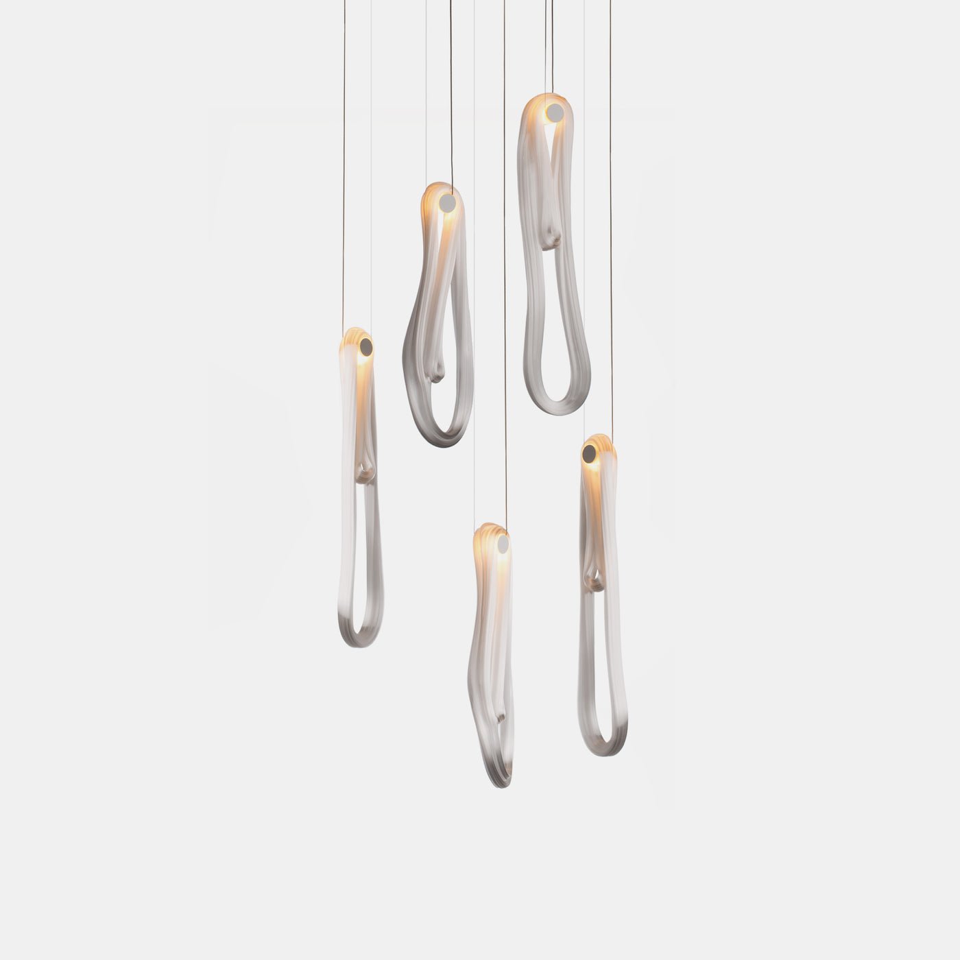 Elegant Pearlescent Filament Chandelier with Adjustable Brightness & E