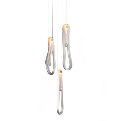 Elegant Pearlescent Filament Chandelier with Adjustable Brightness & E