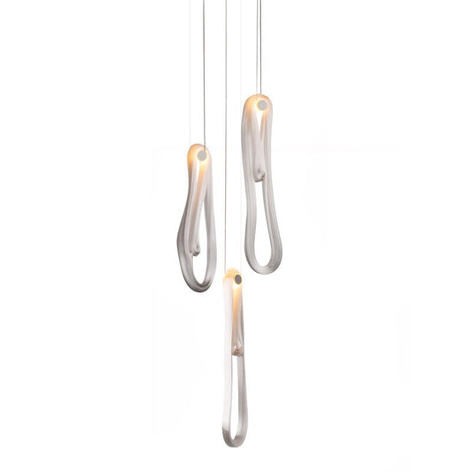 Elegant Pearlescent Filament Chandelier with Adjustable Brightness & E