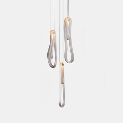 Elegant Pearlescent Filament Chandelier with Adjustable Brightness & E
