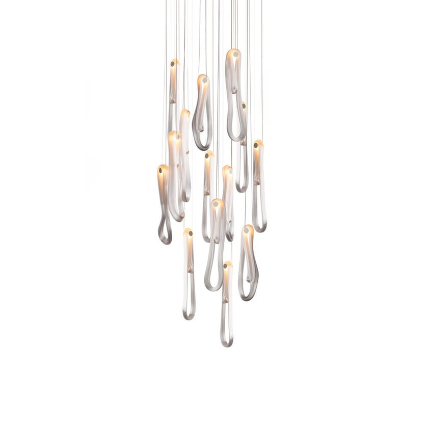 Elegant Pearlescent Filament Chandelier with Adjustable Brightness & E