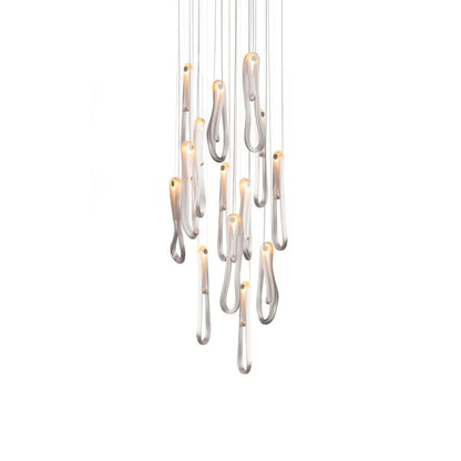 Elegant Pearlescent Filament Chandelier with Adjustable Brightness & E