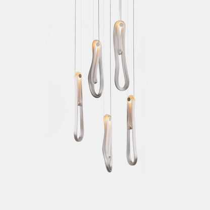 Elegant Pearlescent Filament Chandelier with Adjustable Brightness & E