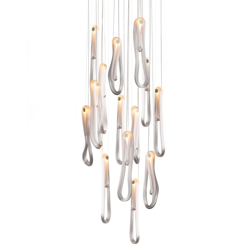 Elegant Pearlescent Filament Chandelier with Adjustable Brightness & E