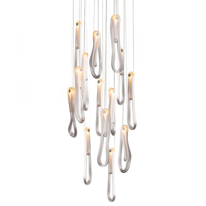 Elegant Pearlescent Filament Chandelier with Adjustable Brightness & E