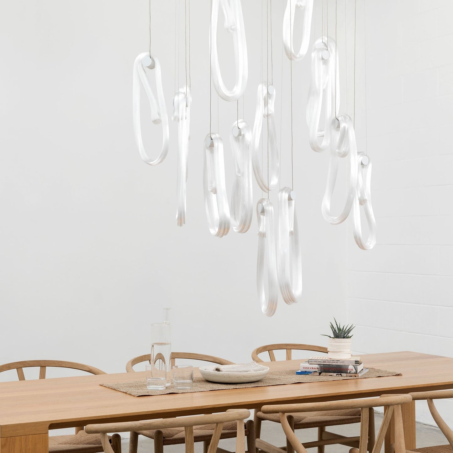 Elegant Pearlescent Filament Chandelier with Adjustable Brightness & E