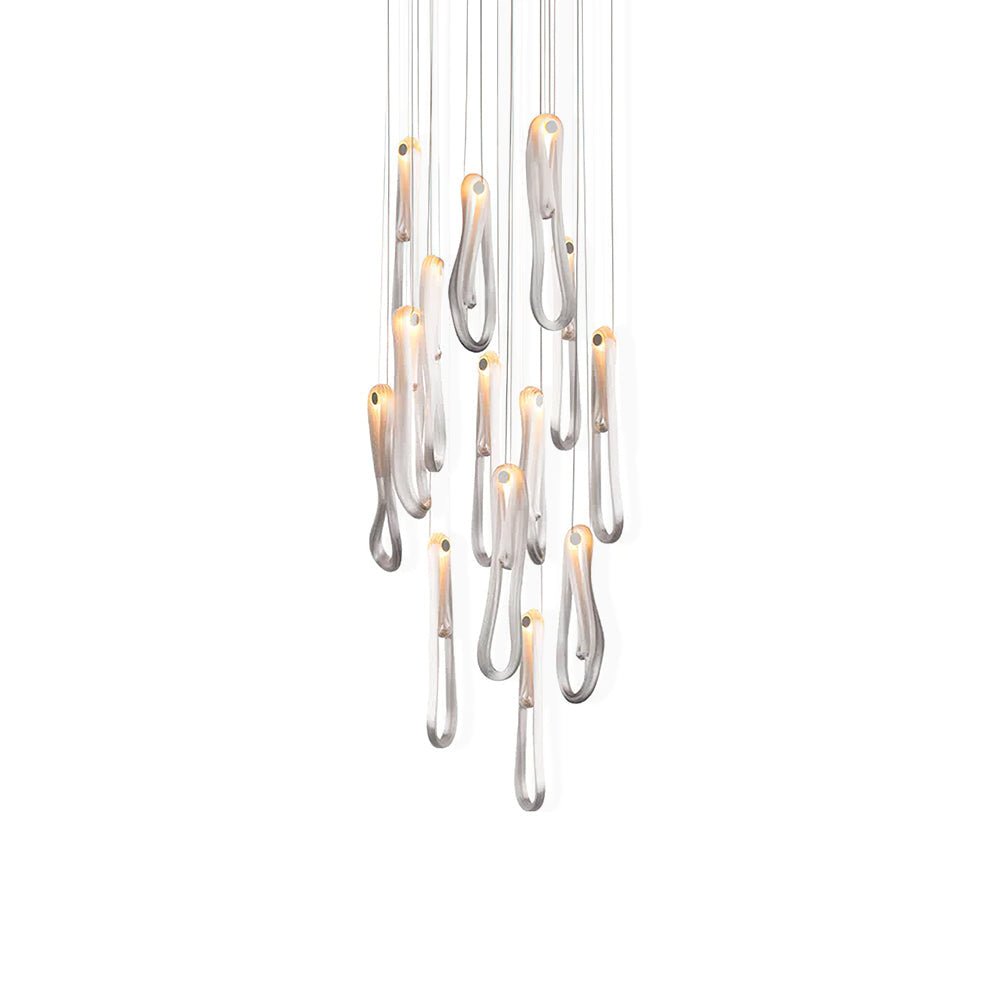 Elegant Pearlescent Filament Chandelier with Adjustable Brightness & E