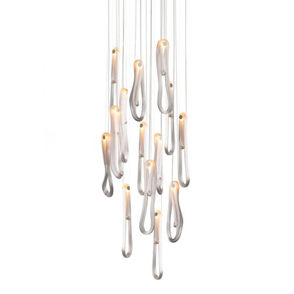 Elegant Pearlescent Filament Chandelier with Adjustable Brightness & E