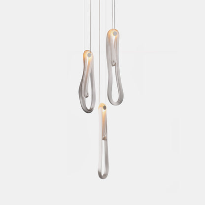 Elegant Pearlescent Filament Chandelier with Adjustable Brightness & E