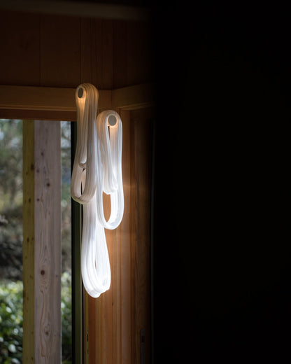 Elegant Pearlescent Filament Chandelier with Adjustable Brightness & E