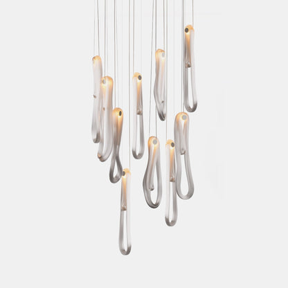 Elegant Pearlescent Filament Chandelier with Adjustable Brightness & E