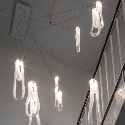 Elegant Pearlescent Filament Chandelier with Adjustable Brightness & E