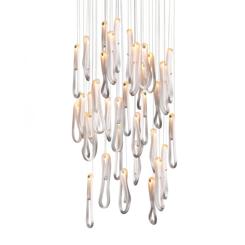 Elegant Pearlescent Filament Chandelier with Adjustable Brightness & E