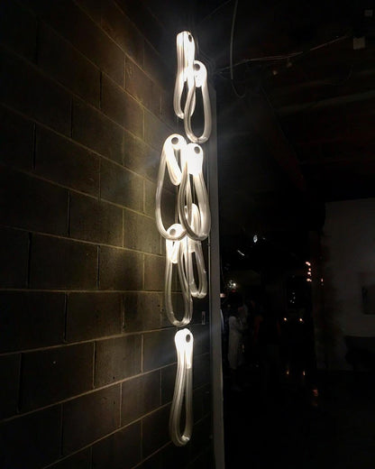 Elegant Pearlescent Filament Chandelier with Adjustable Brightness & E
