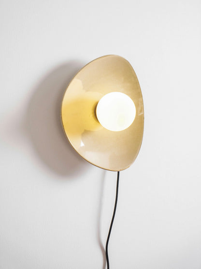 Pebble Disc Plug-in Wall Light with Adjustable Brightness & Energy Eff