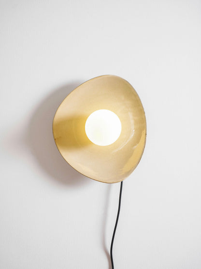 Pebble Disc Plug-in Wall Light with Adjustable Brightness & Energy Eff