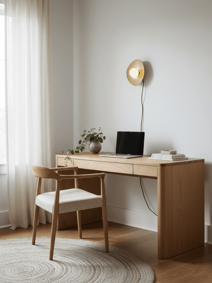 Pebble Disc Plug-in Wall Light with Adjustable Brightness & Energy Eff
