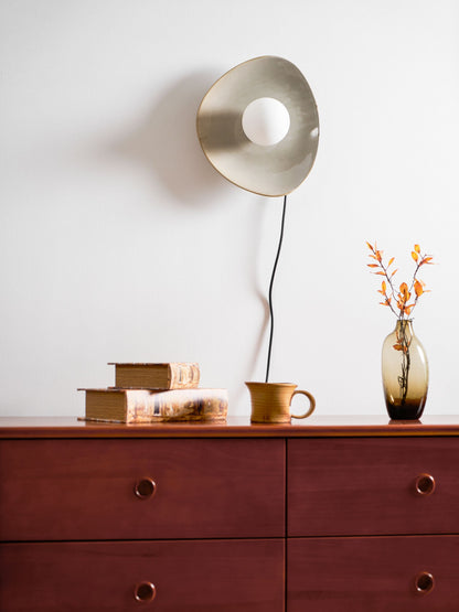 Pebble Disc Plug-in Wall Light with Adjustable Brightness & Energy Eff