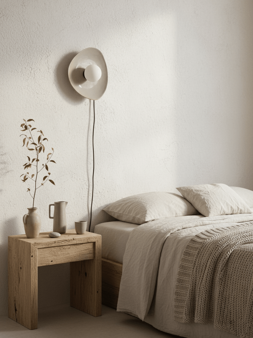 Pebble Disc Plug-in Wall Light with Adjustable Brightness & Energy Eff