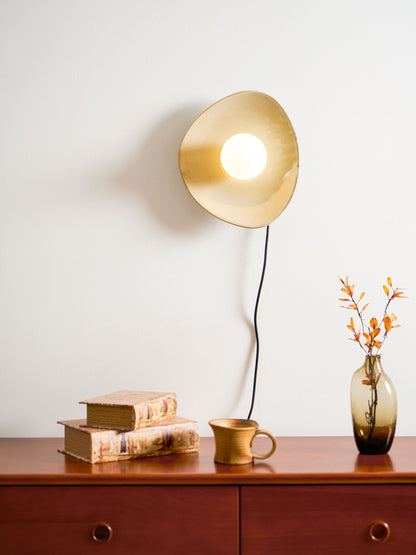 Pebble Disc Plug-in Wall Light with Adjustable Brightness & Energy Eff