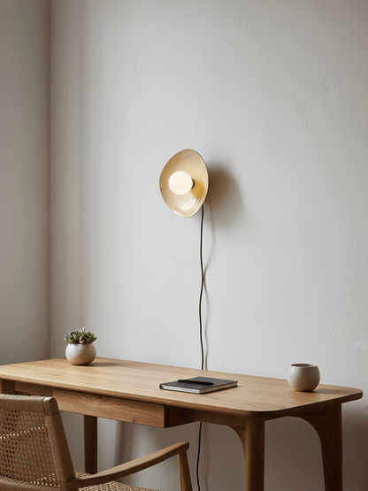 Pebble Disc Plug-in Wall Light with Adjustable Brightness & Energy Eff