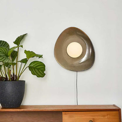 Pebble Disc Plug-in Wall Light with Adjustable Brightness & Energy Eff