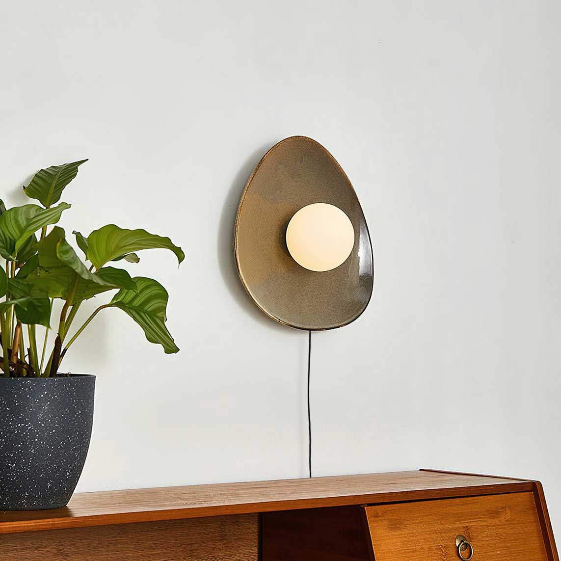 Pebble Disc Plug-in Wall Light with Adjustable Brightness & Energy Eff