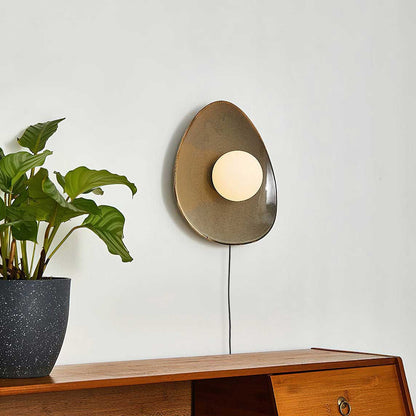 Pebble Disc Plug-in Wall Light with Adjustable Brightness & Energy Eff